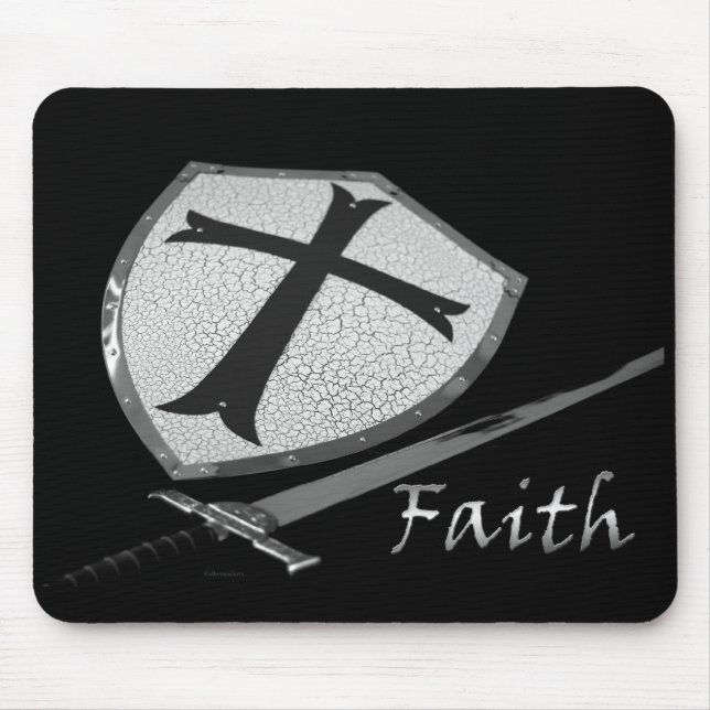 FAITH   sword and shield Mouse Pad (Front)