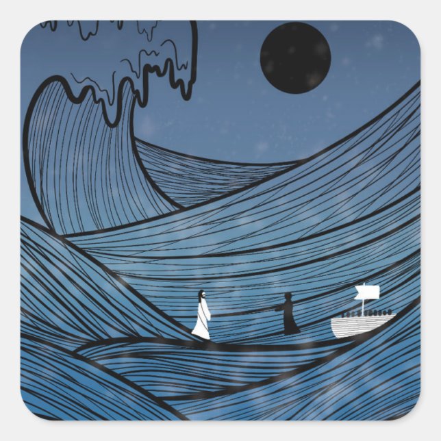 Faith through the storm square sticker (Front)