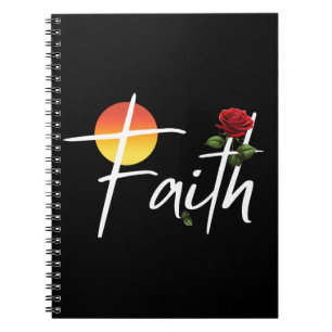 Faith Typography With Roses Notebook