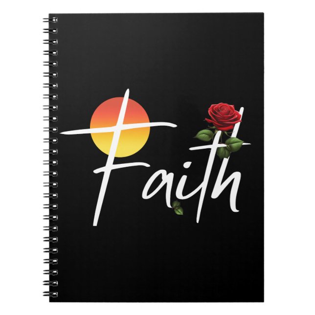 Faith Typography With Roses Notebook (Front)