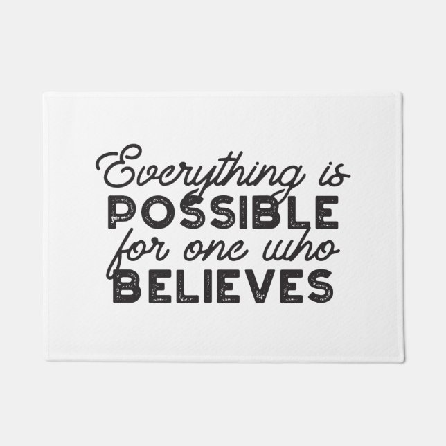 Faith Unbounded - 'Everything is Possible' Quotes Doormat (Front)