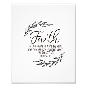 Faith Wall Art, Bible Verse, Hebrews 11:1 Photo Print