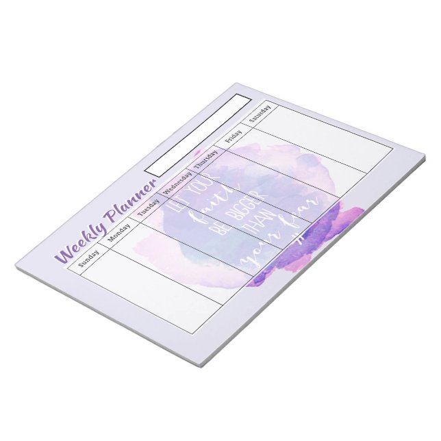 Faith weekly planner sheets notepad (Angled)