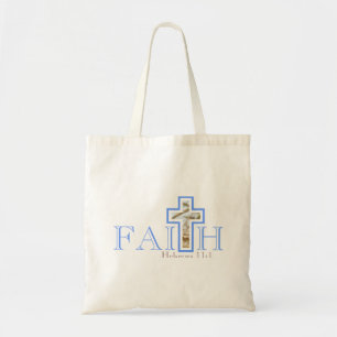 Faith With Wheat Cross Tote Bag