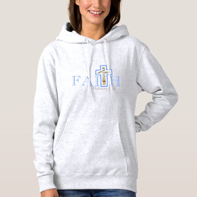 Faith With Wheat Cross Women's Hoodie (Front)