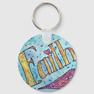 Faith Word Art Painting Key Chain