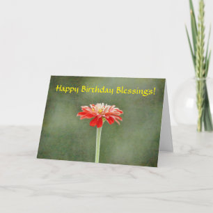 Faith Zinnia Flower Pretty Art Birthday Card