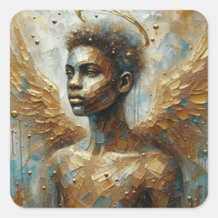 Faithful Angel - Angel Series Art Collection Square Sticker