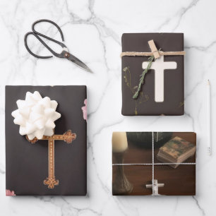 Faithful Dove & Cross Harmony Wrapping Paper Sheet