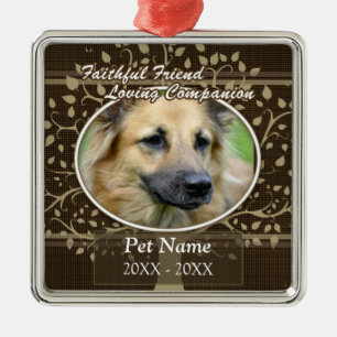 Faithful Friend Custom Pet Sympathy Metal Tree Decoration