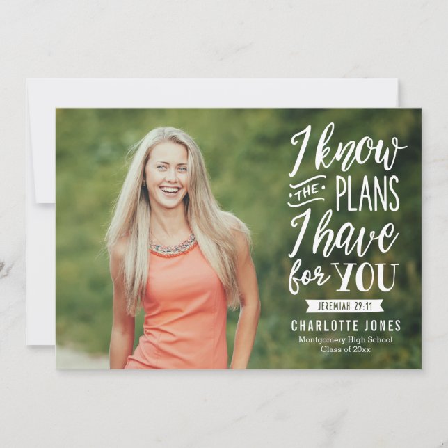 Faithful Grad EDITABLE COLOR Graduation Photo Invitation (Front)