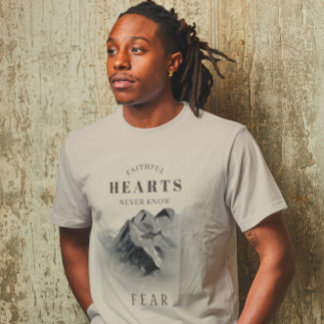 Faithful Inspiraional Quote Watercolor Mountain T-Shirt