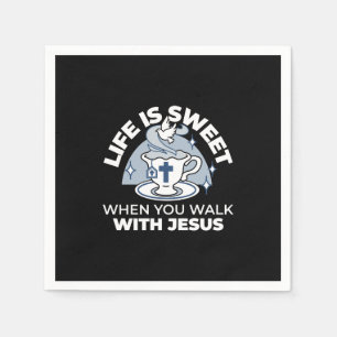 Faithful Living Art – Teacup with Cross and Dove Napkin