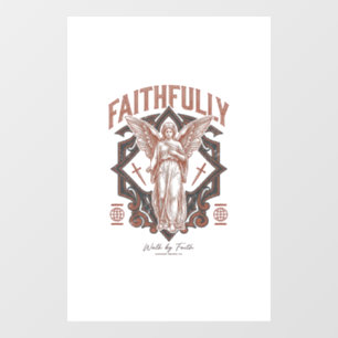 Faithfully Angel Vintage Engraving Christian T-Shi