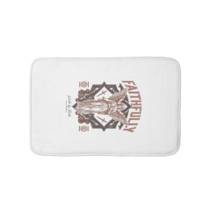 Faithfully Angel Vintage Engraving Christian T-Shi Bath Mat