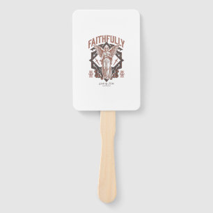Faithfully Angel Vintage Engraving Christian T-Shi Hand Fan