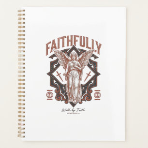 Faithfully Angel Vintage Engraving Christian T-Shi Planner