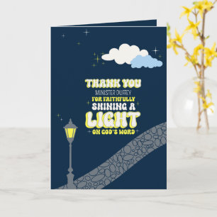 Faithfully Shining a Light Pastor Appreciation Card