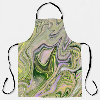 Faithfully Yours 1 Free Form Green Abstract Apron