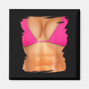 Fake Abs Shirt Bikini Body Muscle Six Pack Fake Magnet