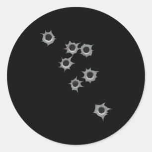 Fake Bullet Hole Funny Costume Graphic Design Classic Round Sticker