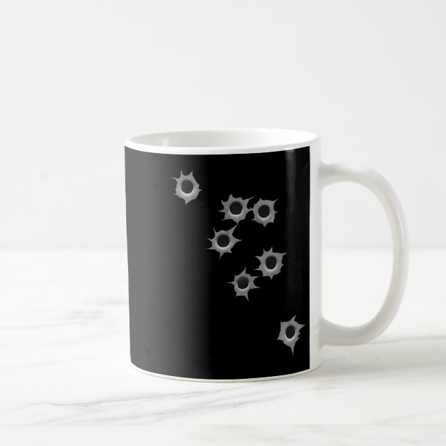 Fake Bullet Hole Funny Costume Graphic Design  Coffee Mug (Right)