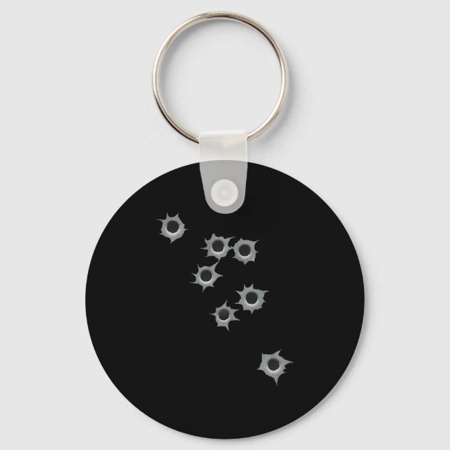 Fake Bullet Hole Funny Costume Graphic Design  Key Ring (Front)