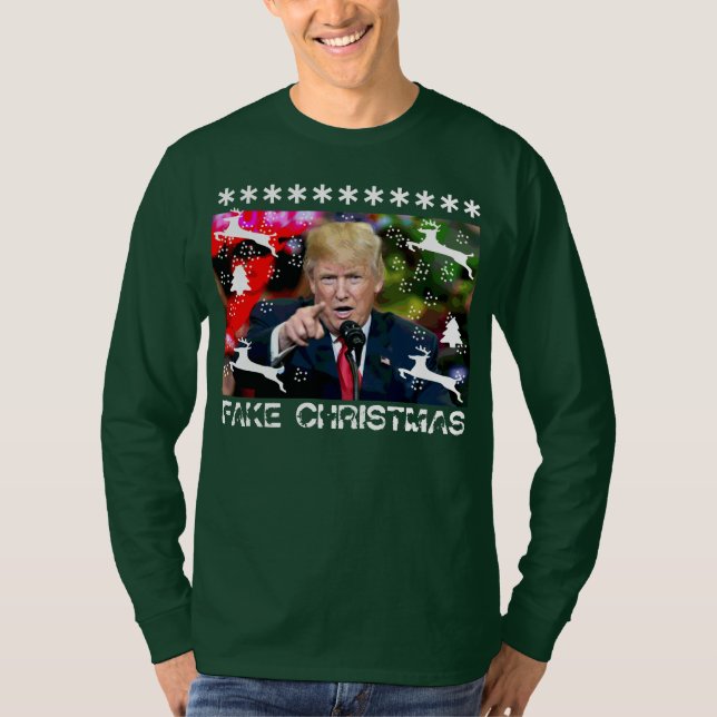 Fake Christmas Donald Trump Ugly Christmas Shirt 2 (Front)