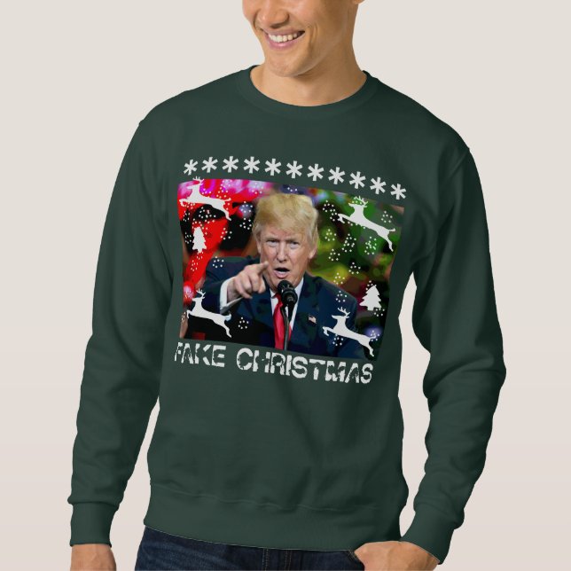 Fake Christmas Donald Trump Ugly Christmas Sweater (Front)