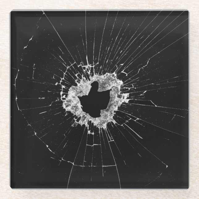 Fake Cracked Broken Design – Funny Theft Deterrent Glass Coaster (Front)
