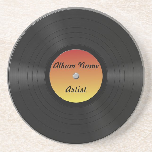 Fake Custom Vinyl Record Coaster (Front)