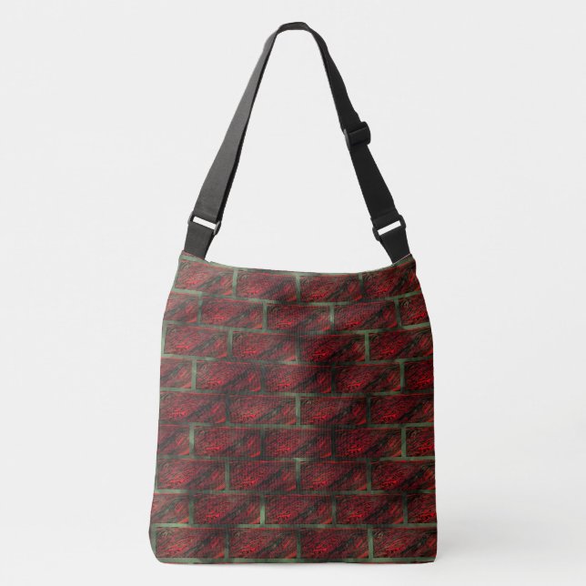 Fake exposed brick wall or tiles simulating it? crossbody bag (Front)