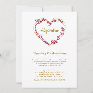 Fake Golden Heart and Quinceañera Red