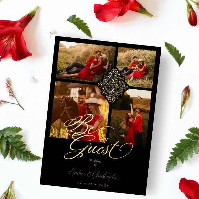 Fake Golden Luxury Filigree 4 Pictures Wedding (Creator Uploaded)