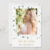 Fake Golden Snowflake Photo Quinceañera Spanish