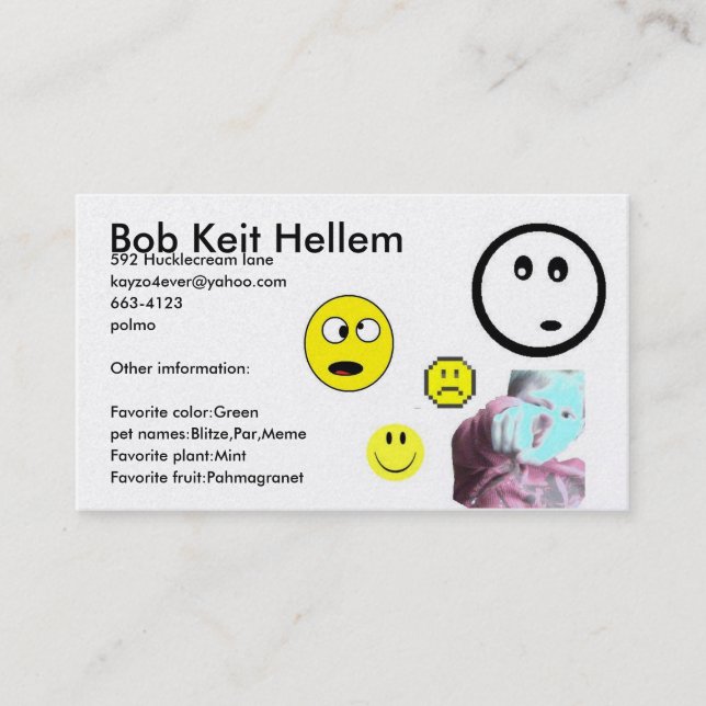 Fake ID Business Card (Front)