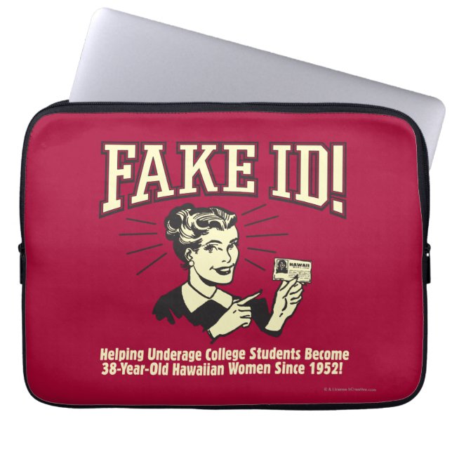 Fake ID: Underage College Hawaiian Laptop Sleeve (Front)
