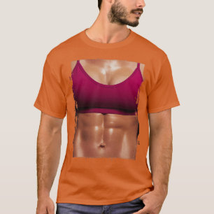 Fake Muscle Woman Fitness Female Body T-Shirt