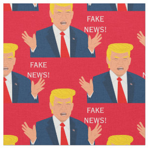 Fake News Donald Trump cartoon 2020 election Fabric