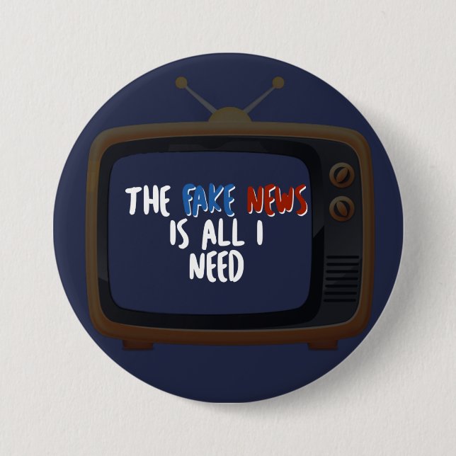 Fake News Political Protest Funny Button (Front)