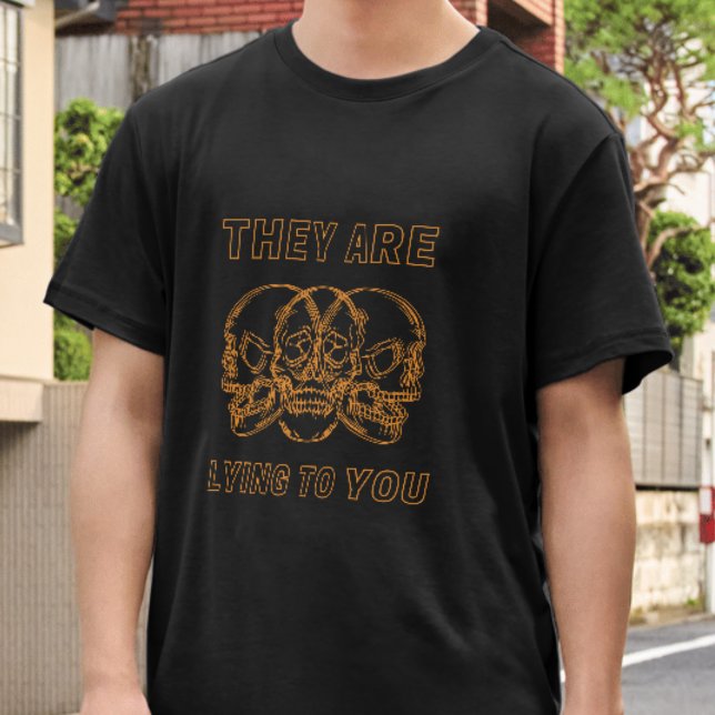 Fake News Skull Tee They Are Lying To You (Creator Uploaded)