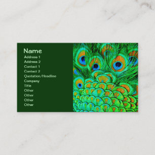 Fake Peacock Feathers Abstract Nature Pattern Business Card