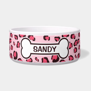 Fake Pink Leopard Print With Bone And Name