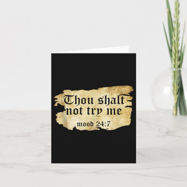 Fake Scripture Quote Thou Shall Not Try Me Old Tor Card (Front)