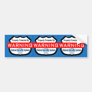 Fake Security Stickers, Window Decals- 3 per Sheet Bumper Sticker