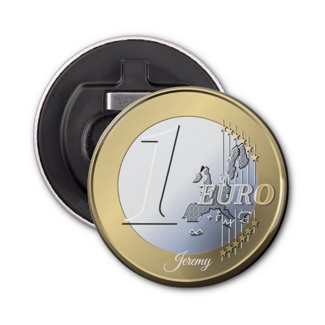 Fake Silver Euro Coin  Bottle Opener (Front)