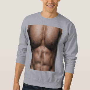 Fake Six Pack Abs Funny Gym Humour Sweatshirt
