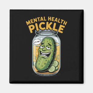 Fake Smile Pickle Jar Mental Health Awareness Desi Magnet
