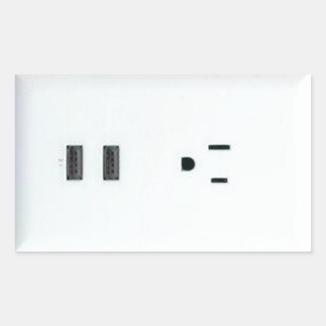 Fake USB Outlet Rectangular Sticker (Front)
