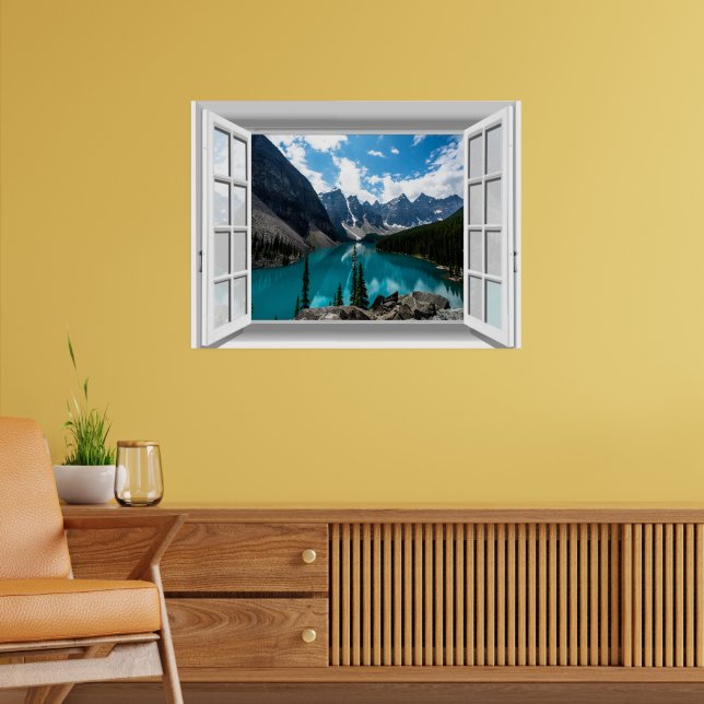 Fake Window 3D Mountains and Lake Landscape  Poster (Living Room 2)